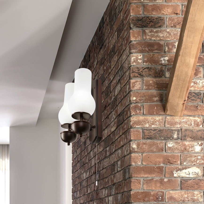 Brilagi - Applique COTTAGE 2xE14/40W/230V faggio/bianco