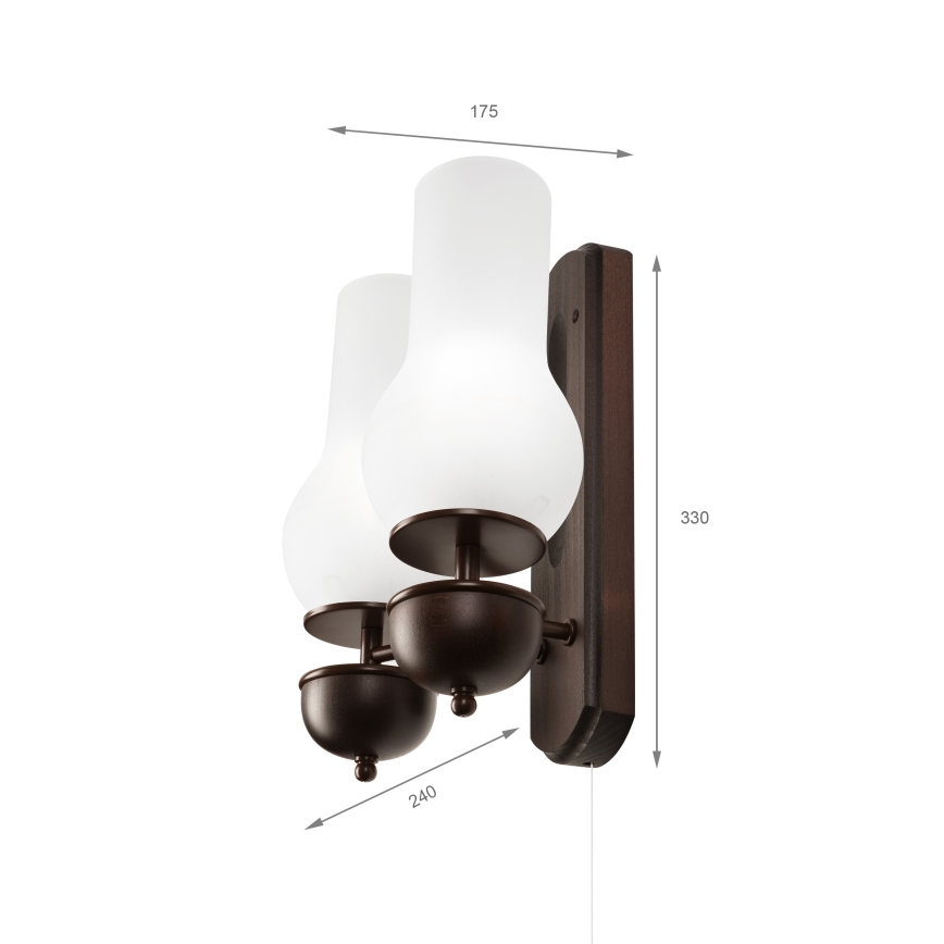 Brilagi - Applique COTTAGE 2xE14/40W/230V faggio/bianco