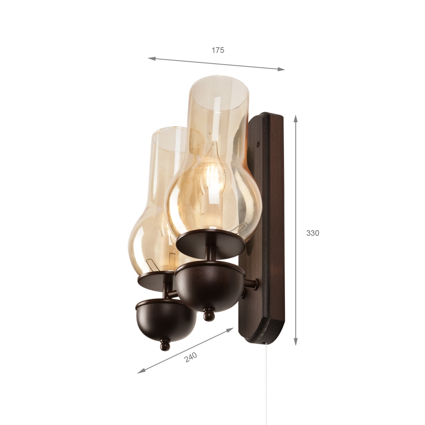 Brilagi - Applique COTTAGE 2xE14/40W/230V faggio/marrone