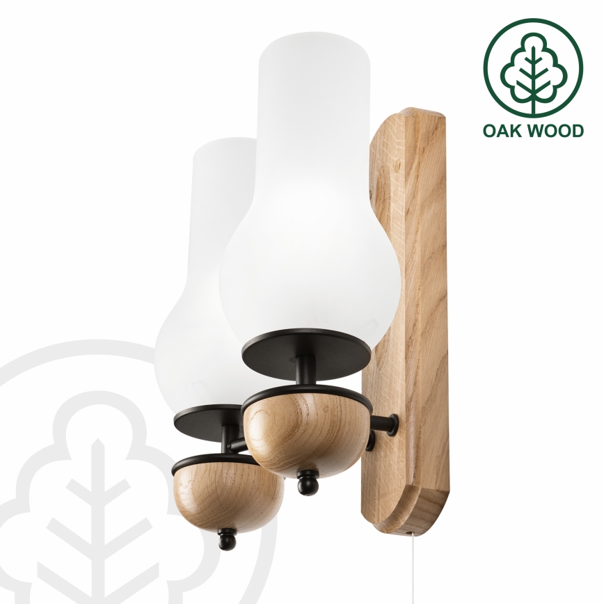 Brilagi - Applique COTTAGE 2xE14/40W/230V quercia/bianco
