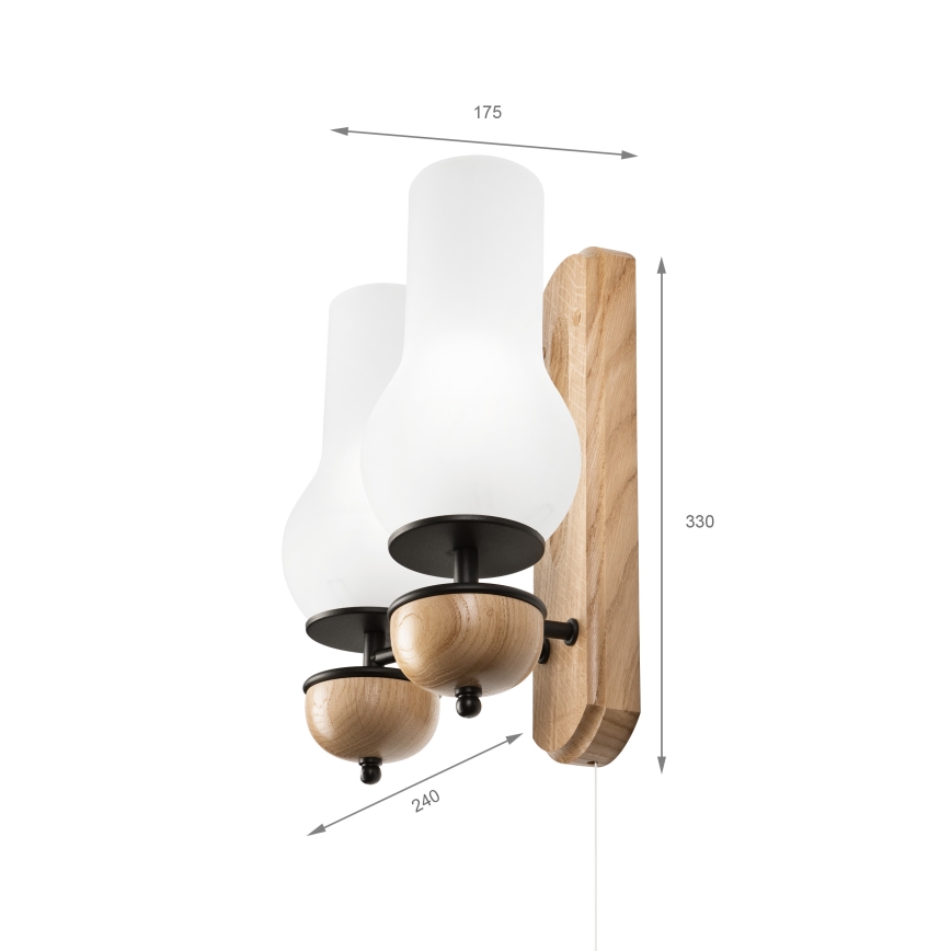Brilagi - Applique COTTAGE 2xE14/40W/230V quercia/bianco