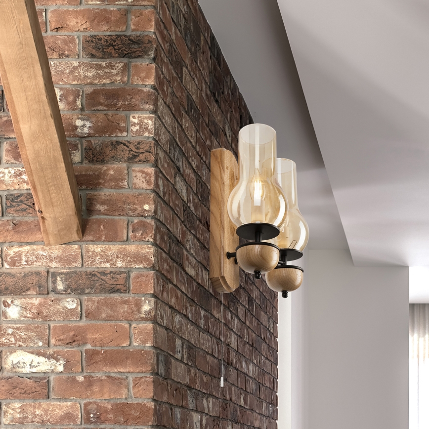 Brilagi - Applique COTTAGE 2xE14/40W/230V quercia/marrone