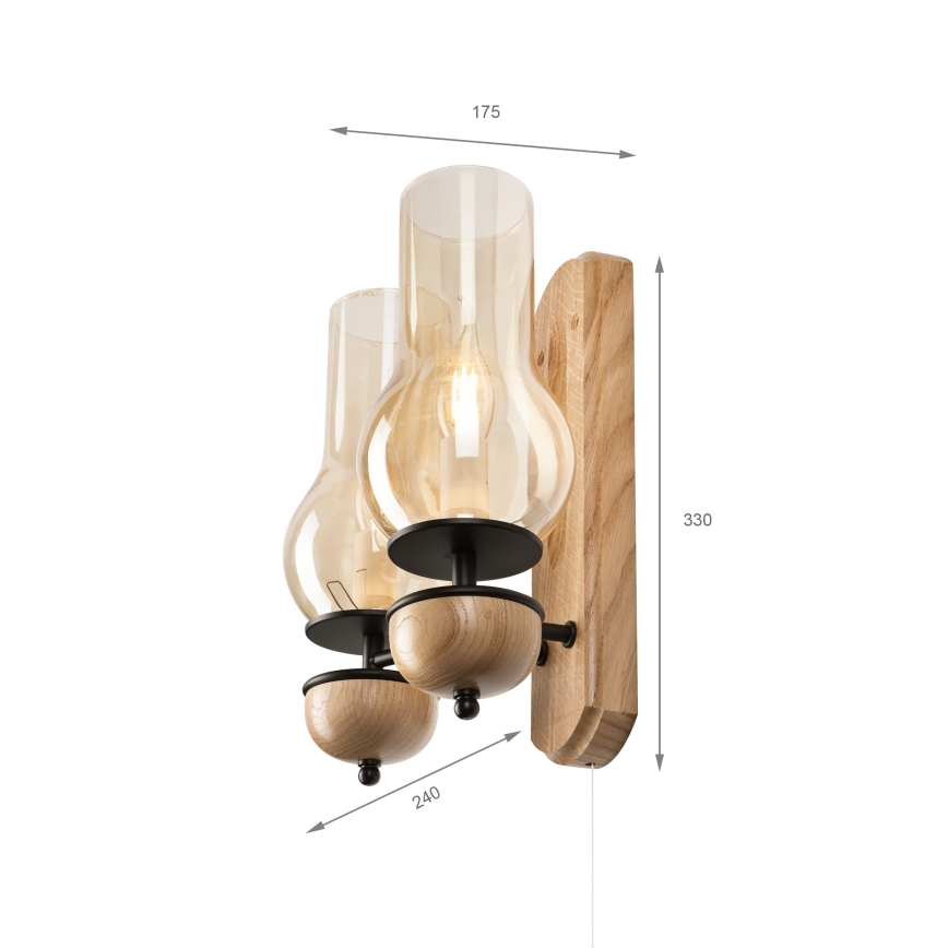 Brilagi - Applique COTTAGE 2xE14/40W/230V quercia/marrone