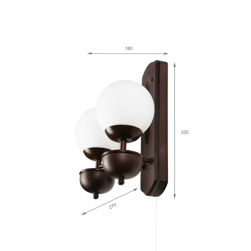 Brilagi - Applique COTTAGE 2xG9/40W/230V faggio/bianco