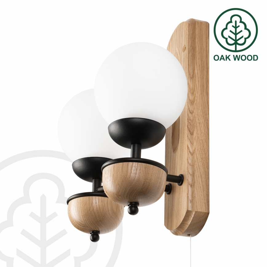 Brilagi - Applique COTTAGE 2xG9/40W/230V quercia/bianco