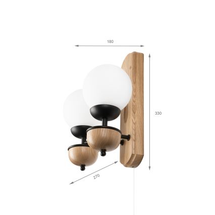 Brilagi - Applique COTTAGE 2xG9/40W/230V quercia/bianco