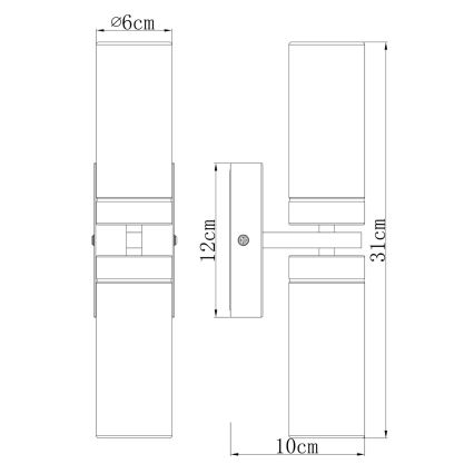 Brilagi - Applique da bagno RAY 2xE14/40W/230V IP44