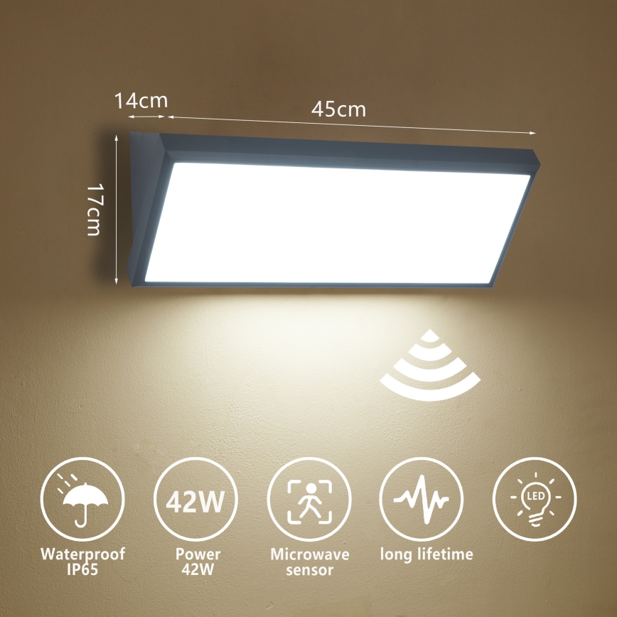 Brilagi - Applique da esterno a LED con sensore TRIANGLE LED/42W/230V antracite IP65