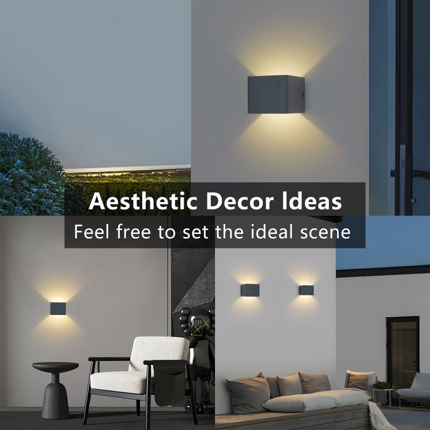 Brilagi - Applique da esterno a LED DONNANI LED/5W/230V 10 cm antracite IP44