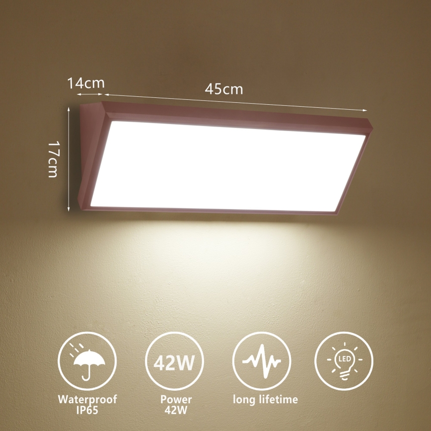 Brilagi - Applique da esterno TRIANGLE LED/42W/230V 3000/4000/6500K 45 cm marrone IP65