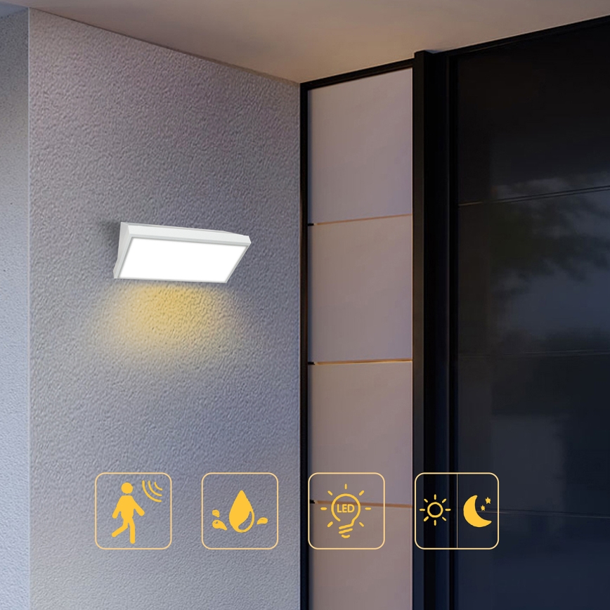 Brilagi - LED Applique da esterno con sensore TRIANGLE LED/20W/230V bianco IP65