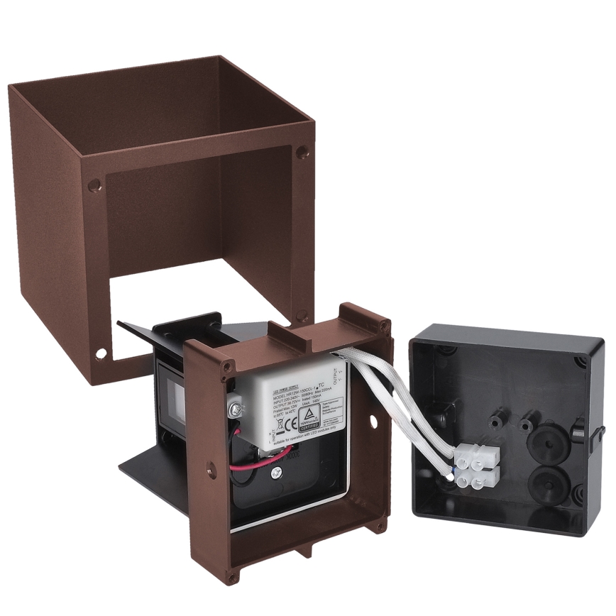 Brilagi - Applique da esterno CUBE LED/6W/230V marrone IP54