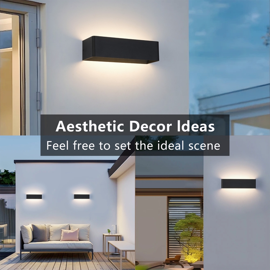 Brilagi - Applique da esterno DONNANI a LED, 12W/230V, 30 cm, nera, IP44