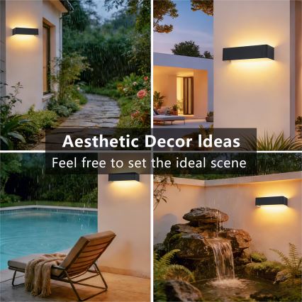 Brilagi - Applique da esterno DONNANI a LED, 12W/230V, 30 cm, nera, IP44