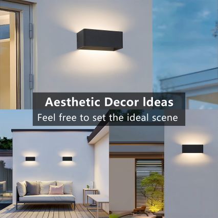 Brilagi - Applique da esterno DONNANI LED/7W/230V, 20 cm, nera, IP44