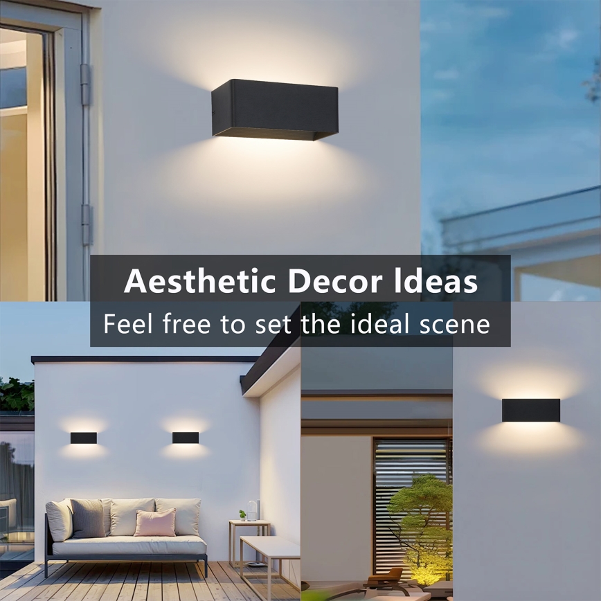 Brilagi - Applique da esterno DONNANI LED/7W/230V, 20 cm, nera, IP44