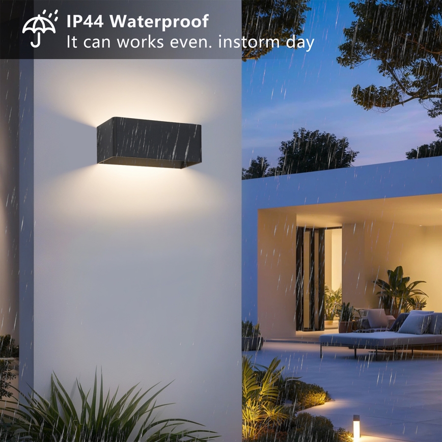 Brilagi - Applique da esterno DONNANI LED/7W/230V, 20 cm, nera, IP44