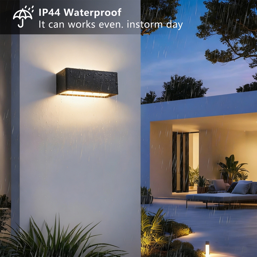 Brilagi - Applique da esterno DONNANI LED/7W/230V, 20 cm, nera, IP44
