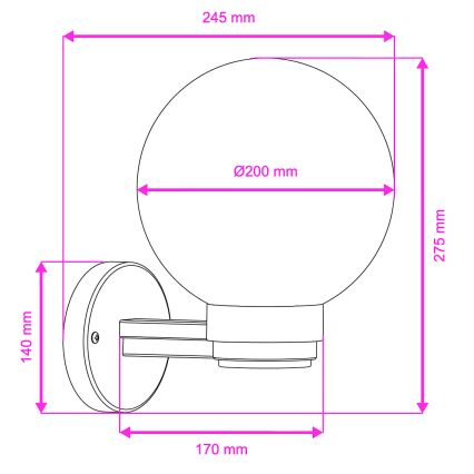Brilagi - Applique da esterno HARBOR 1xE27/40W/230V IP33 nero/trasparente