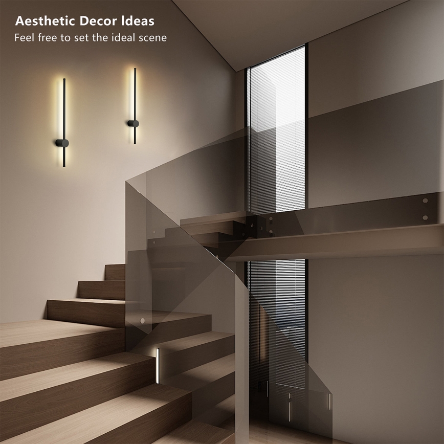 Brilagi - Applique da esterno LED AURA LED/12W/230V 4000K IP54 65 cm nera CRI 90