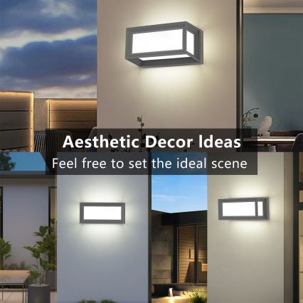 Brilagi - Applique LED da esterno con sensore PARKER LED/12W/230V grigio IP44