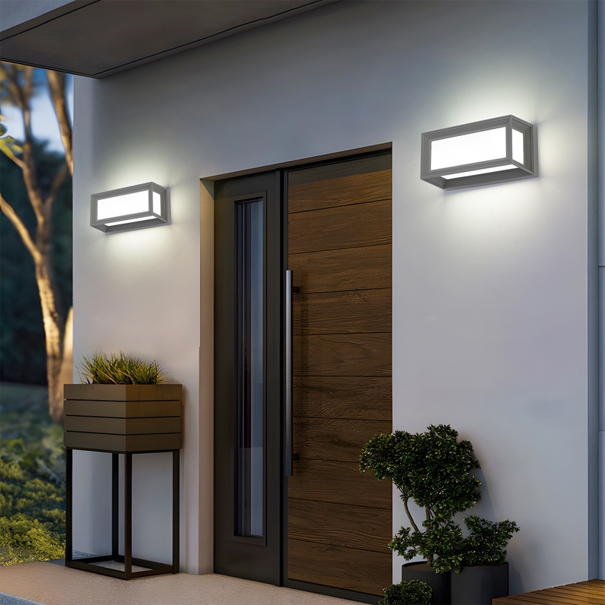 Brilagi - Applique LED da esterno con sensore PARKER LED/12W/230V grigio IP44