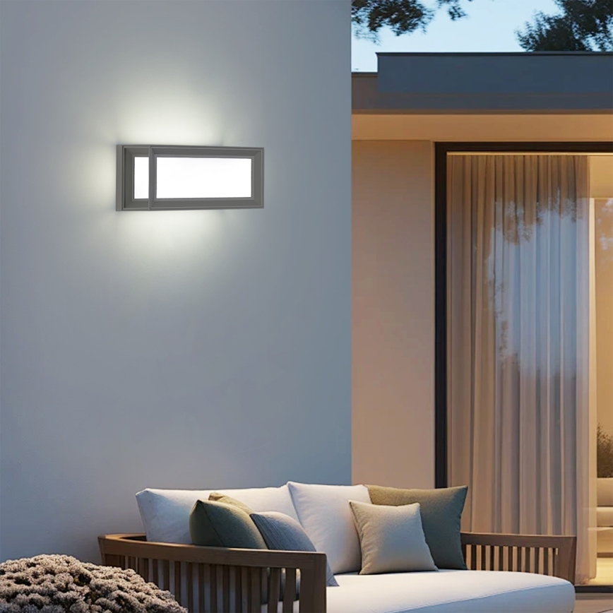 Brilagi - Applique LED da esterno con sensore PARKER LED/12W/230V grigio IP44