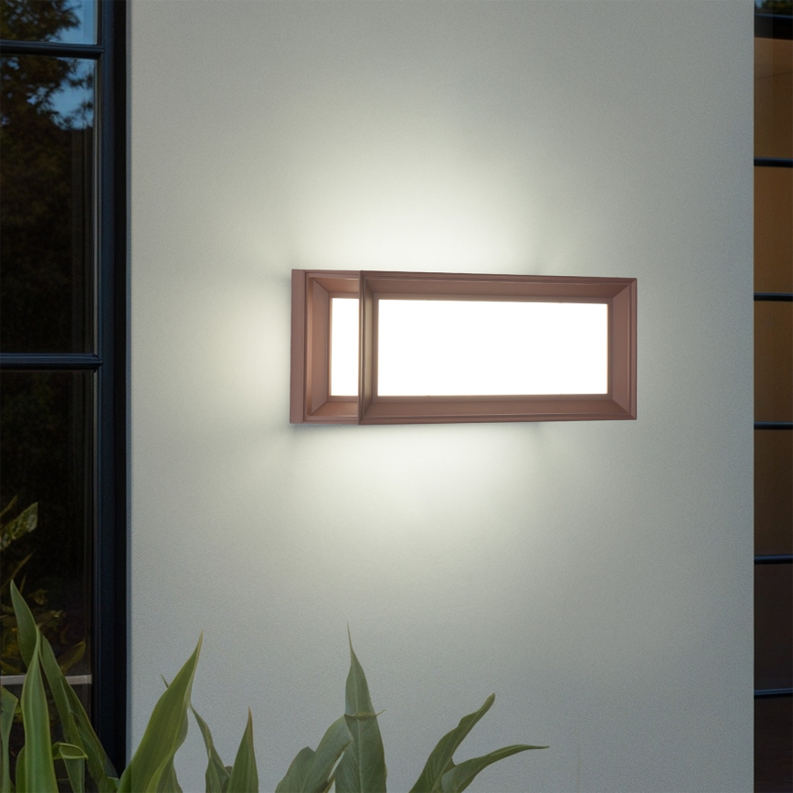 BRILAGI - Applique da esterno a LED con sensore PARKER LED/12W/230V marrone IP44