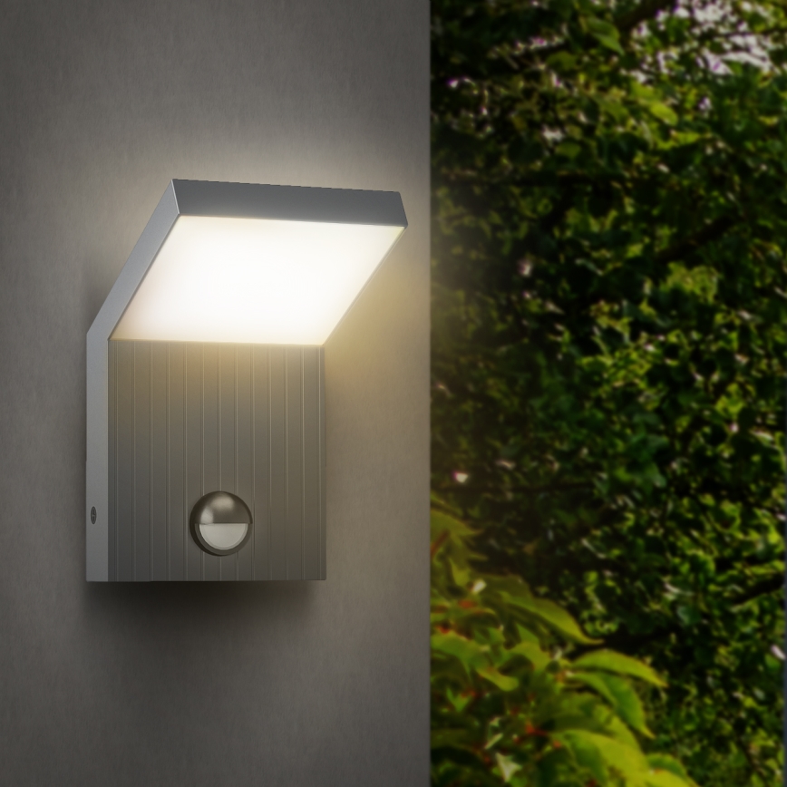 Brilagi - Applique da esterno con sensore RIANO LED/8W/230V argento IP65