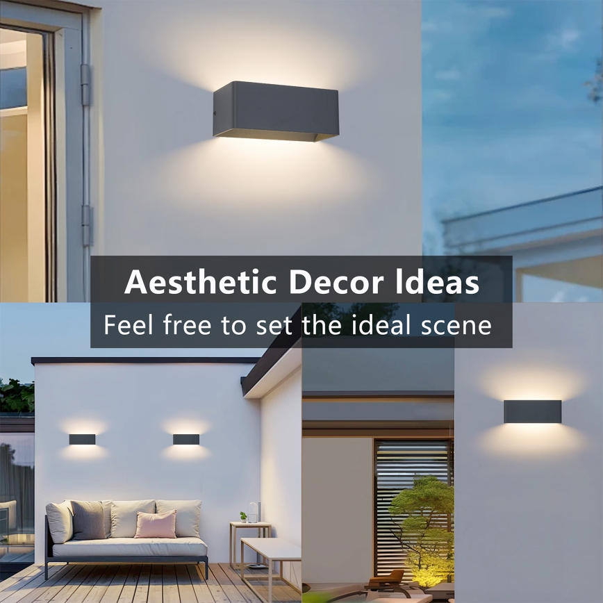 Brilagi - Applique da esterno LED DONNANI LED/7W/230V 20 cm antracite IP44