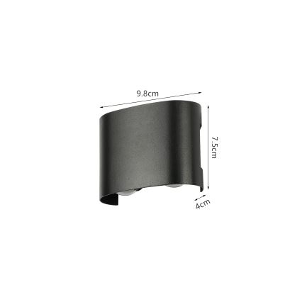 Brilagi - Applique da esterno LED FLAREBOX LED/4W/230V nera IP65