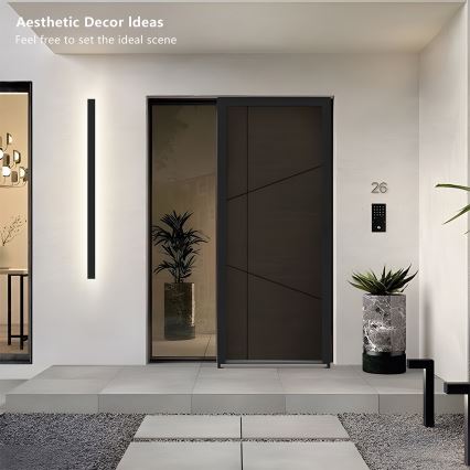 Brilagi - Lampada LED da parete per esterni LINEAR, 32W, 230V, 3000K, IP65, 140 cm, nero, CRI 90