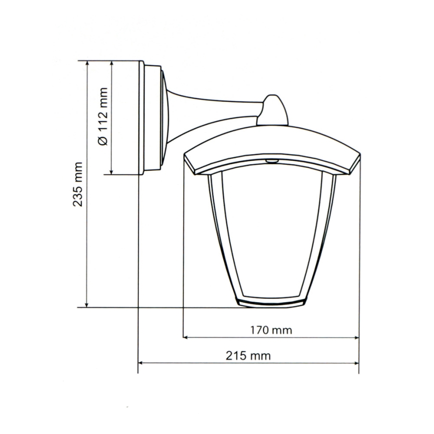 Brilagi - Applique da esterno LED LUNA 1xE27/60W/230V IP44