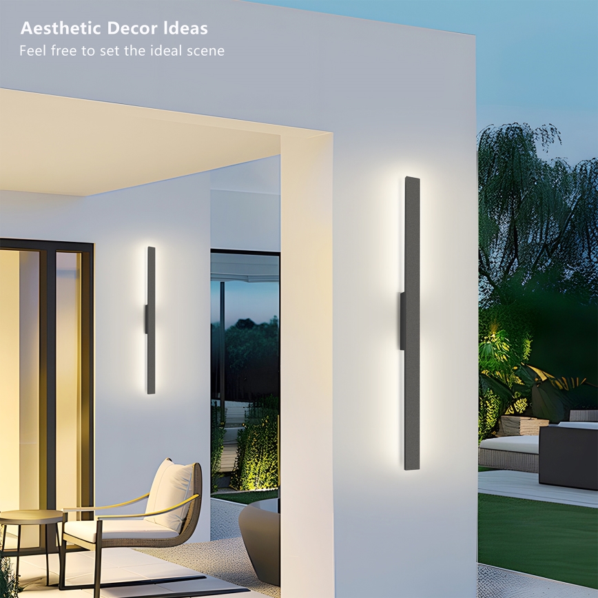 Brilagi - Lampada da parete LED per esterni LUNA LED/24W/230V 3000K IP65 100 cm antracite CRI 90