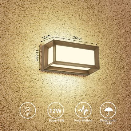 Brilagi - Applique da esterno LED PARKER LED/12W/230V marrone IP44