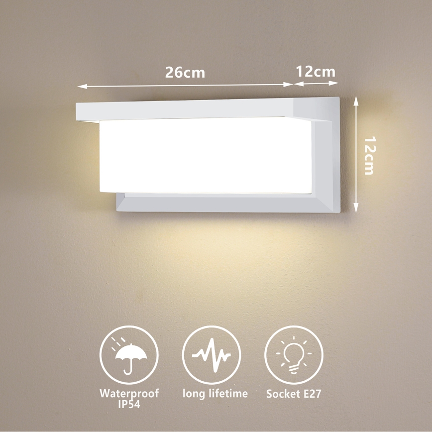Brilagi - LED RGBW applique da esterno dimmerabile BRICKY 1xE27/9W/230V 2700-6500K IP54 bianco