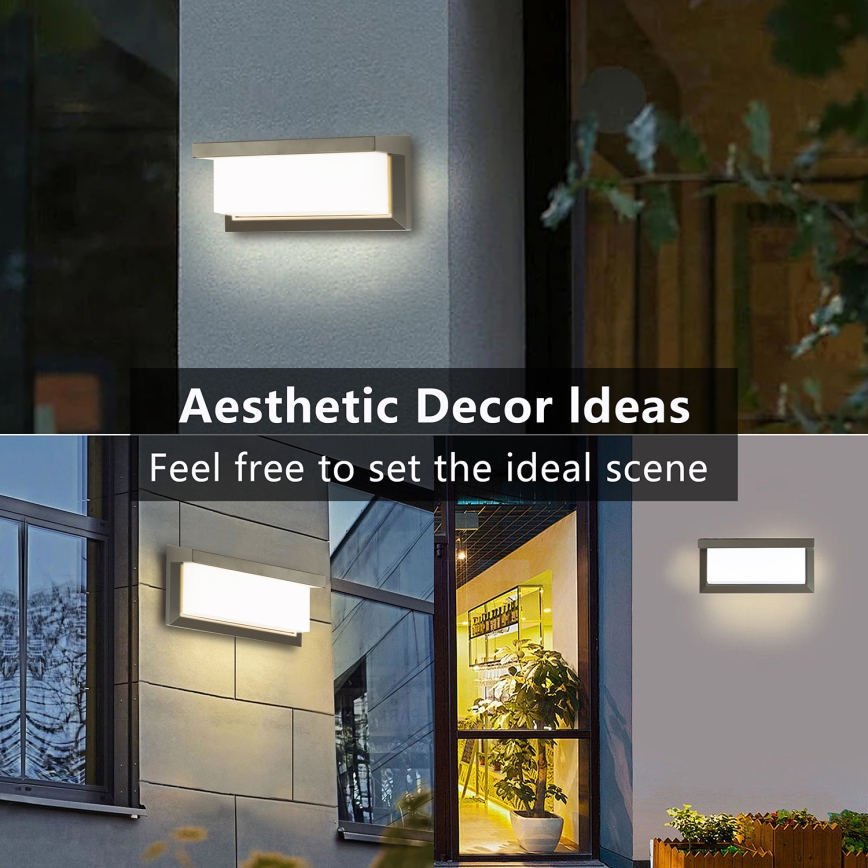 Brilagi - Applique da esterno LED RGBW dimmerabile BRICKY 1xE27/9W/230V 2700-6500K IP54 grigio
