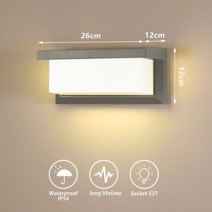 Brilagi - Applique da esterno LED RGBW dimmerabile BRICKY 1xE27/9W/230V 2700-6500K IP54 grigio