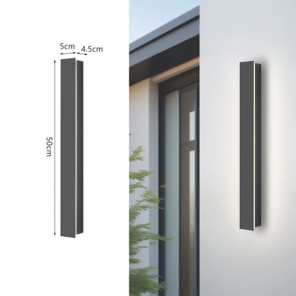 Brilagi - Lampada da parete LED per esterni LINEAR LED/12W/230V 4000K IP65 50 cm antracite