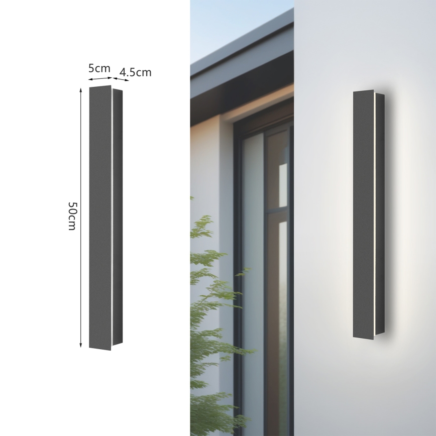Brilagi - Lampada da parete LED per esterni LINEAR LED/12W/230V 4000K IP65 50 cm antracite