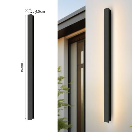 Brilagi - Lampada da parete LED da esterno LINEAR LED/22W/230V 4000K IP65 100 cm nera