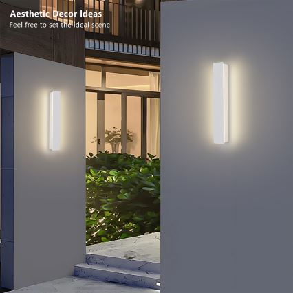 Brilagi - Lampada da parete LED per esterni LINEAR LED/8W/230V 3000K IP65 30 cm bianca CRI 90