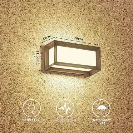 Brilagi - Applique da esterno PARKER 1xE27/60W/230V marrone IP44