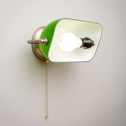 Brilagi - Applique da parete BANK OFFICE 1xE27/60W/230V ottone/verde