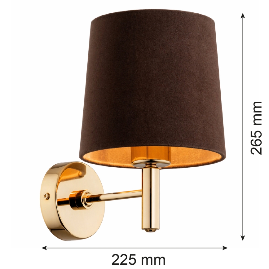 Brilagi - Applique da parete MONTE 1xE27/15W/230V marrone/oro
