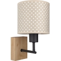 Brilagi - Applique da parete per bambini BOBO WOOD 1xE27/25W/230V rovere/nera/beige/a pois