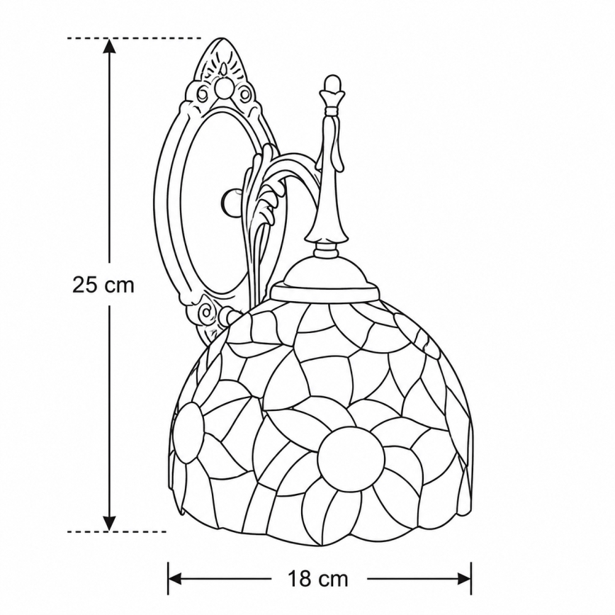 Brilagi - Applique da parete Tiffany SUNFLOWER 1xE14/40W/230V