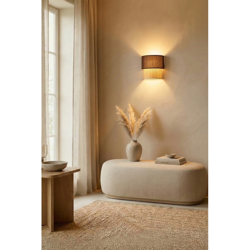 Brilagi - Applique LED BOHO ECO 1xE27/10W/230V marrone/crema