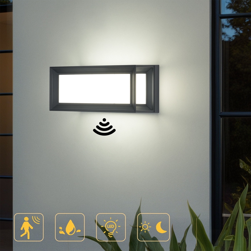 Brilagi - Applique da esterno con sensore PARKER LED/12W/230V antracite IP44