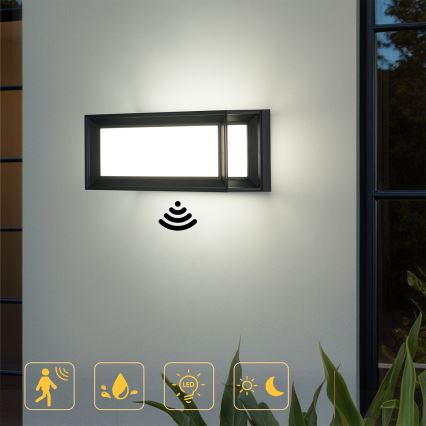 Brilagi - Applique da esterno con sensore PARKER LED/12W/230V nero IP44
